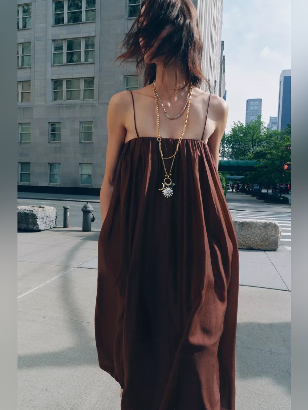 ZARA ZW Multi-Position Balloon Dress - Terracotta - Picture 8 of 16